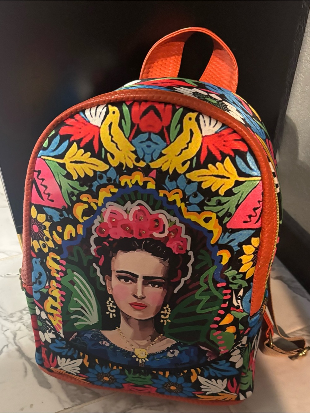 Frida-Inspired Multicolor Women's Mini Backpack, 100% Mexican craftsmanship
